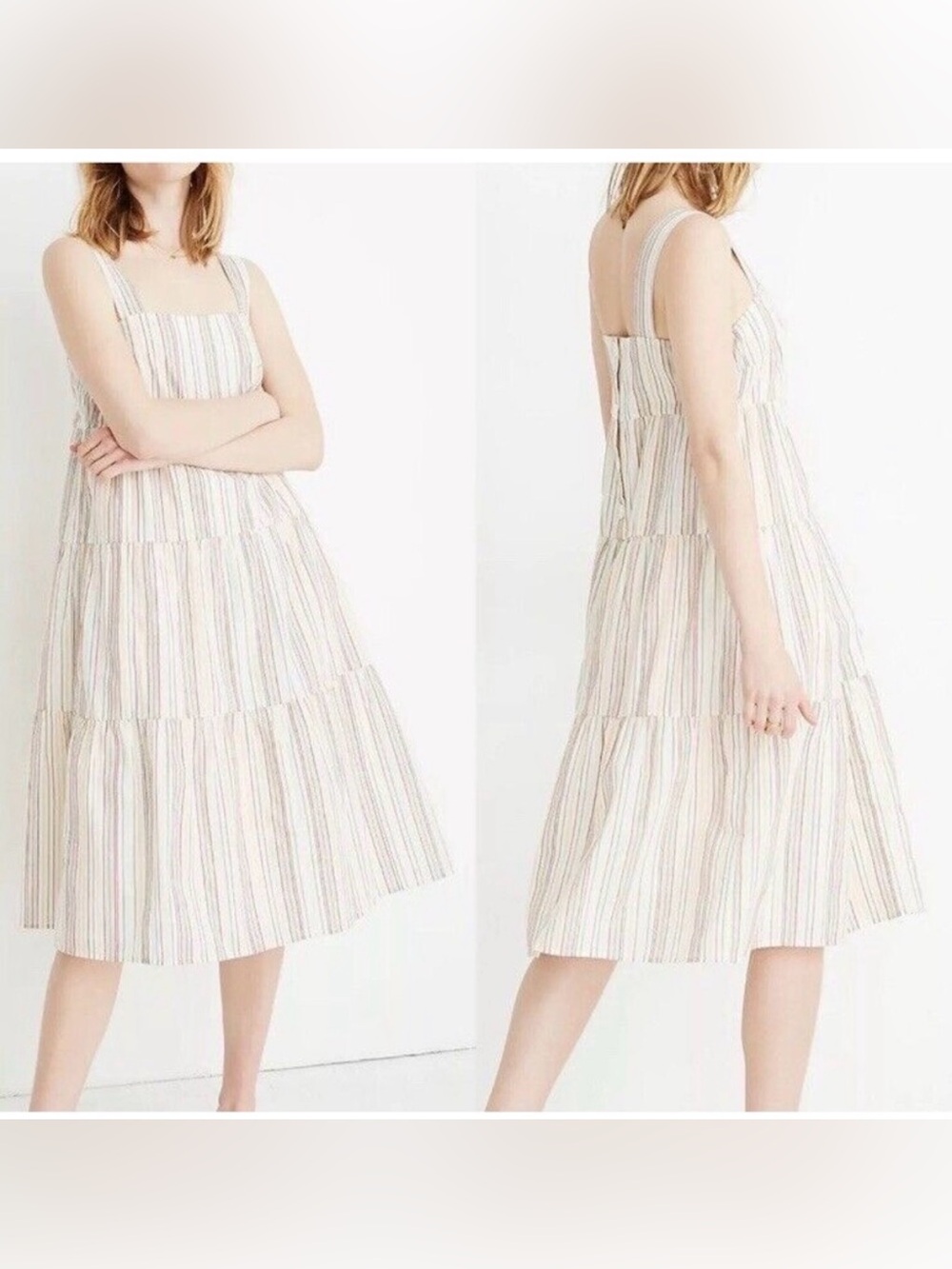 Madewell Striped Tiered Cotton Sundress